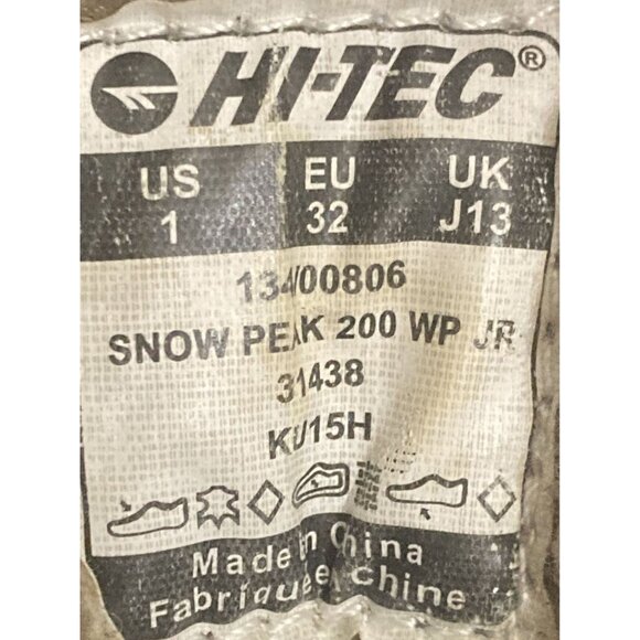 Hi-Tec Snow Peak 200 WP Jr Kids size 1 Thinsulate lined waterproof winter boots - Picture 7 of 7